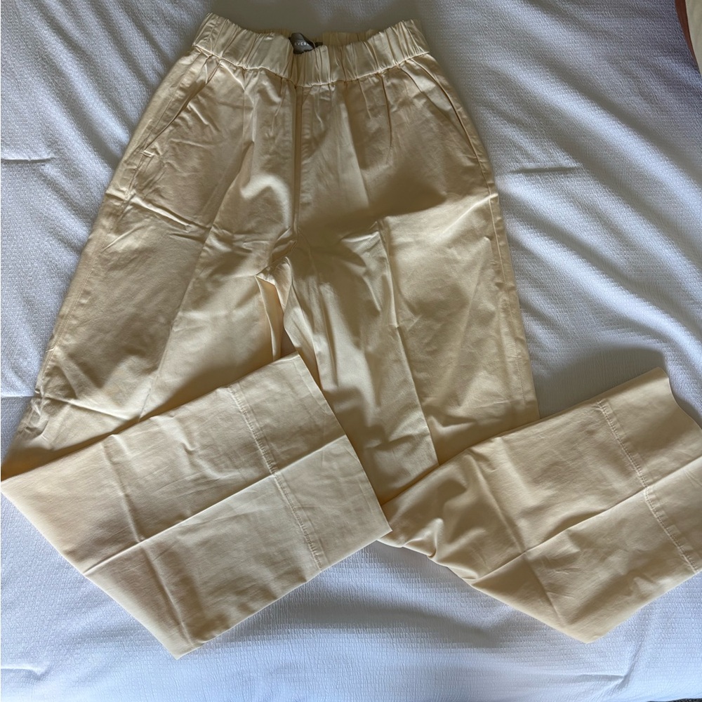 Everlane Cream Wide-Leg Pants